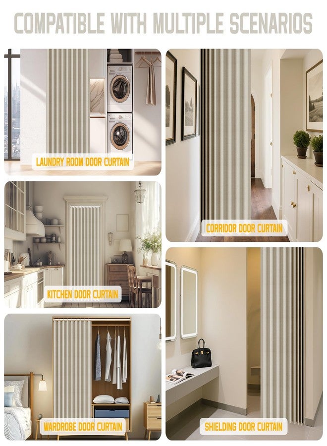 GONNRLY Accordion Door Curtain 100% Blackout Doorway Curtains for Bedroom, Closet Curtain Off-White 43"W x 78"L (Attached Door Curtain Rod) - Image 5