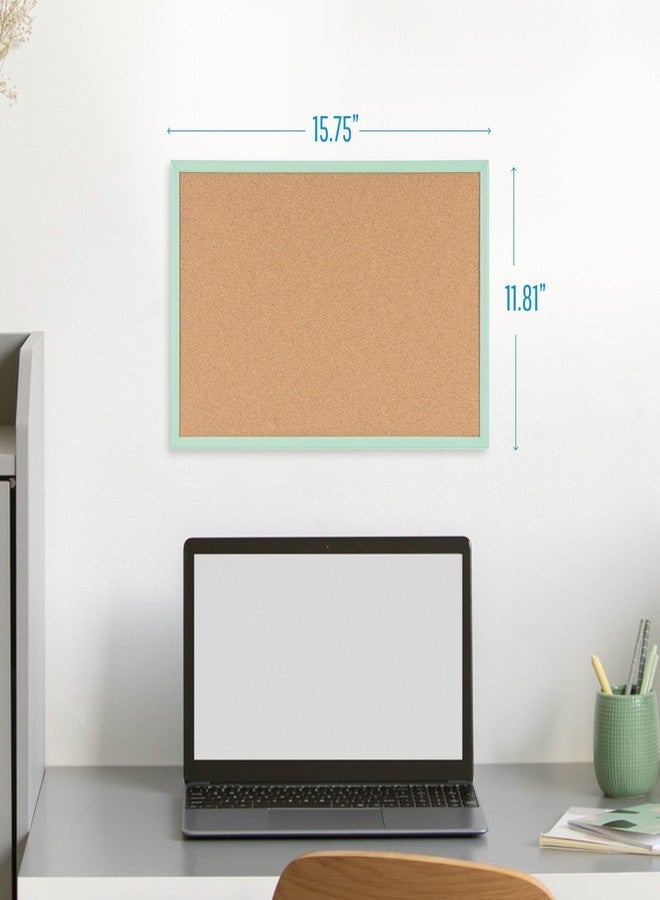 MasterVision Pastel Cork Bulletin Board, 16" x 12", Green Frame, Decorative Wall Corkboard for Home, Dorm or Classroom, Office Décor Pinboard - Image 2