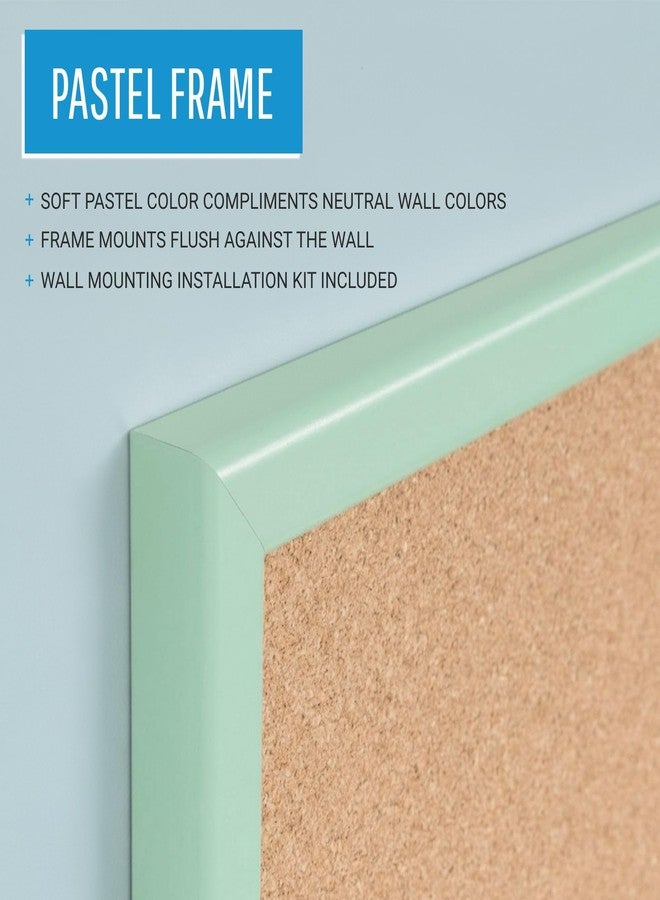 MasterVision Pastel Cork Bulletin Board, 16" x 12", Green Frame, Decorative Wall Corkboard for Home, Dorm or Classroom, Office Décor Pinboard - Image 4