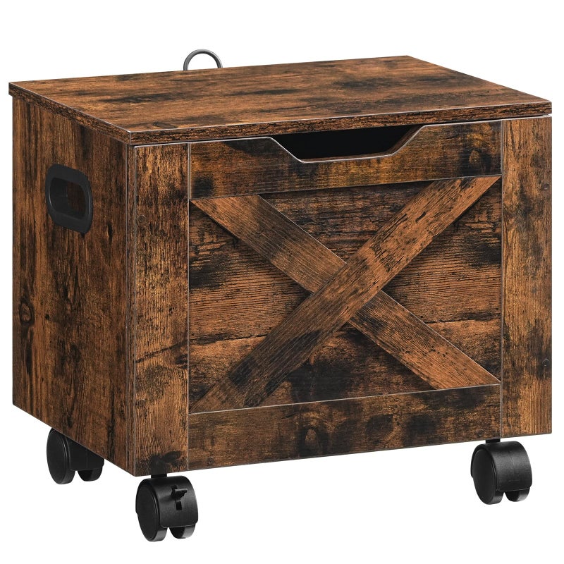 MAHANCRIS Rolling Filing Cabinet, Small File Cabinet Under Desk with Single Drawer, Hanging File Organizer for A4/Letter-Size Documents, Organizer Box, for Home Office, Rustic Brown FCRB4001 - Image 1