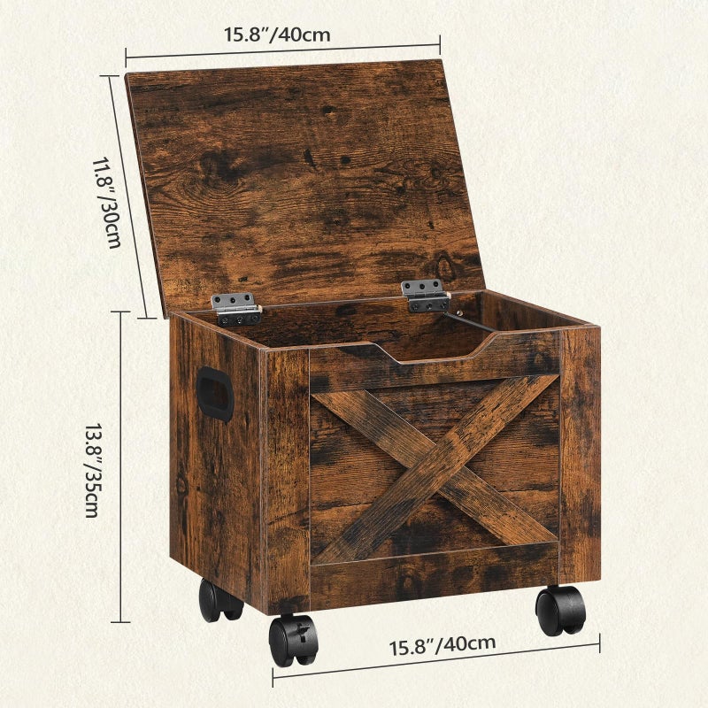 MAHANCRIS Rolling Filing Cabinet, Small File Cabinet Under Desk with Single Drawer, Hanging File Organizer for A4/Letter-Size Documents, Organizer Box, for Home Office, Rustic Brown FCRB4001 - Image 3