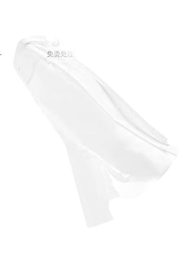 FIRS Men'S Short Sleeve Non-Iron Business Casual Work Pure Cotton Non-Iron White Shirt White Short Sleeve 44 - Image 1