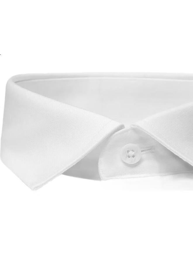 FIRS Men'S Short Sleeve Non-Iron Business Casual Work Pure Cotton Non-Iron White Shirt White Short Sleeve 44 - Image 2