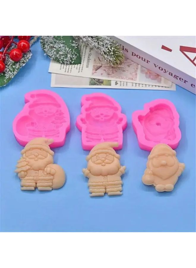 3 Pcs Santa Claus Silicone Mold Christmas Cake Making Molds Novelty Dessert Fondant Mould Unique Decorations - Image 1