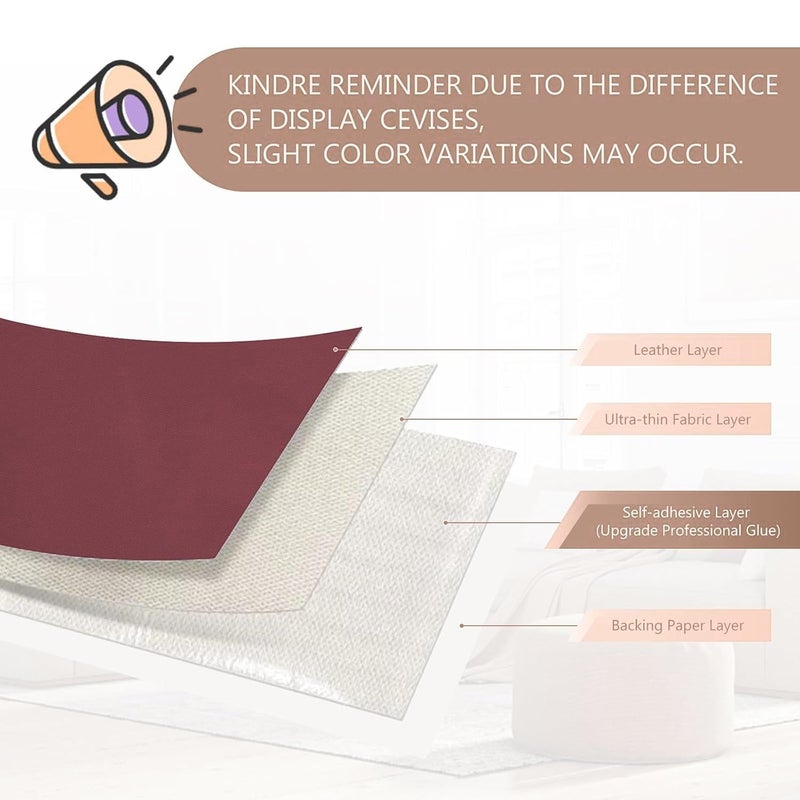 LIVECOOL رقعة إصلاح جلدية مزيفة ذاتية اللصق كبيرة مناسبة للأريكة - كرسي المكتب - مقعد الدراجة النارية - السيارة - الكرسي - إصلاح الأثاث - رقعة إصلاح جلدية سريعة (جلد مارون 12 × 50) - Image 5