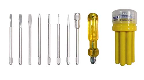 AGRICO Tata Agrico 8-in-1 Screwdriver Set | Multi-Bit Hand Tool Kit | with Interchangeable Bits for Home, Office & DIY Repairs (Yellow, Set of 1) - Image 4