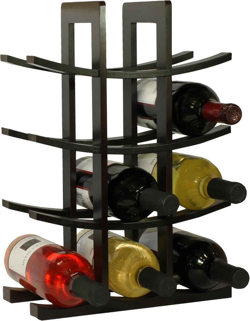 Oceanstar Large 12-Bottle Bamboo Wine Rack in Dark Espresso - Image 2