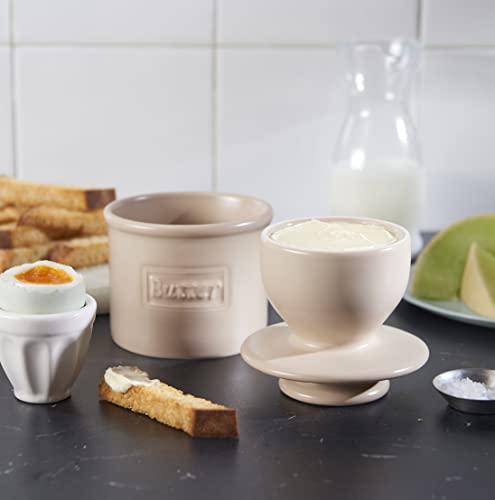 Butter Bell - The Original Butter Bell crock by L Tremain, a Countertop French Ceramic Butter Dish Keeper for Spreadable Butter, Café Matte Collection, Beige - Image 2