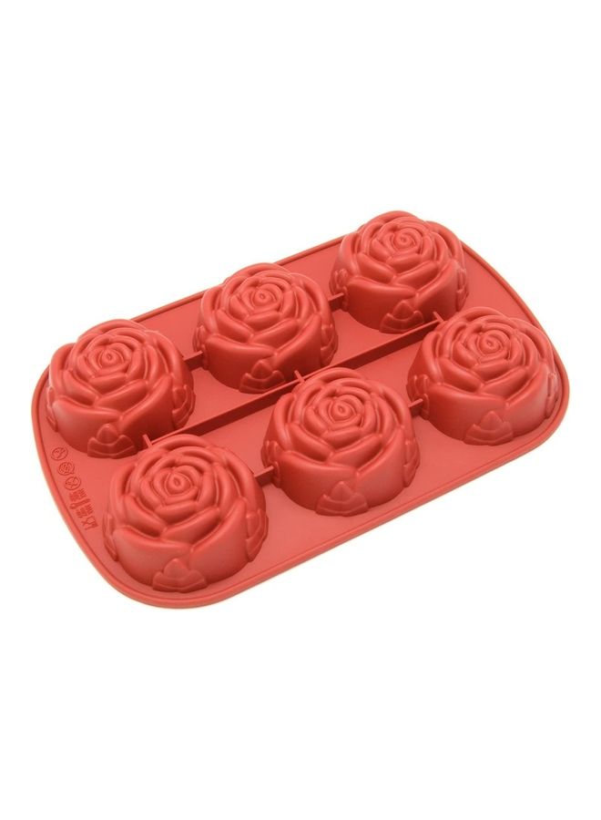 NIBEMINENT 6-Cup Silicone Mold Garden Rose Cupcake Baking Pan Multicolour one size - Image 1