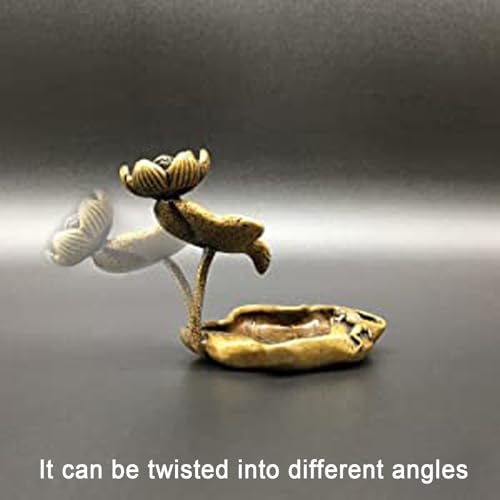 OwMell Lotus Backflow Incense Holder, Vintage Brass Lotus Waterfall Incense Burner, Aromatherapy Ornament Home Decor - Frog - Image 5