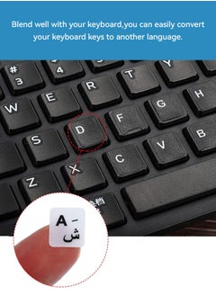 Tersely 3-Pack Durable Arabic Keyboard Stickers, Dustproof, Waterproof, Strong Adhesion, White Background with Black Letters, for Laptops and Desktops (Arabic-White)  - Image 3