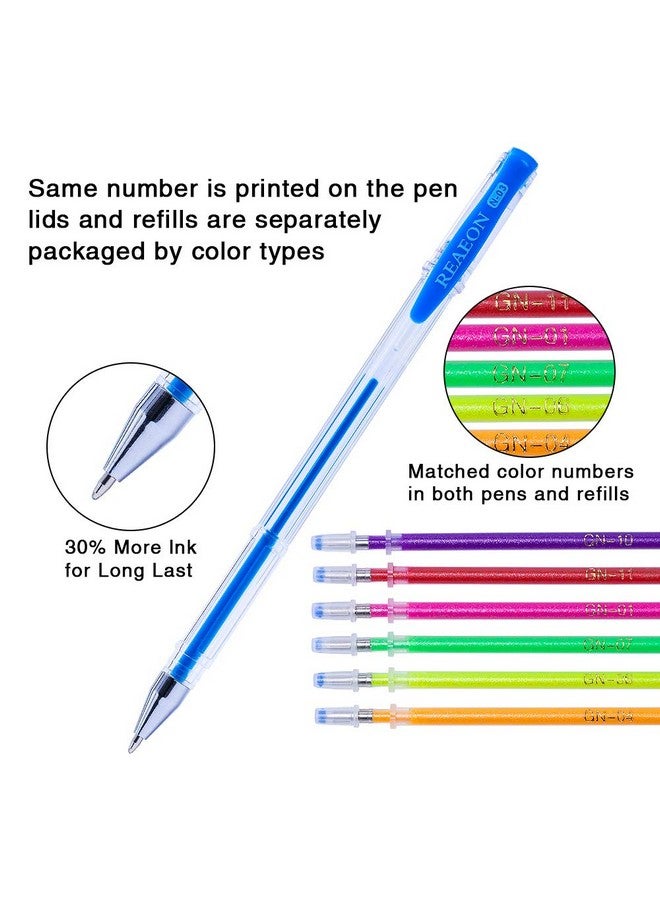 Reaeon Gel Pens Reaeon 200 Pack Pen With Case For Adult Coloring Books 100 Color Markers Plus 100 Refills For Drawing Painting Writing. - Image 3