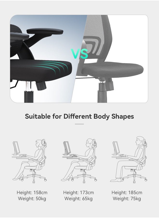 SIHOO M102C Ergonomic Gaming Office Chair, Computer High Back Chair with Dual Back Design - Individual Lumbar Pillow, 3D Armrests, Adjustable Headrest and Comfortable Thick Cushion (Black)