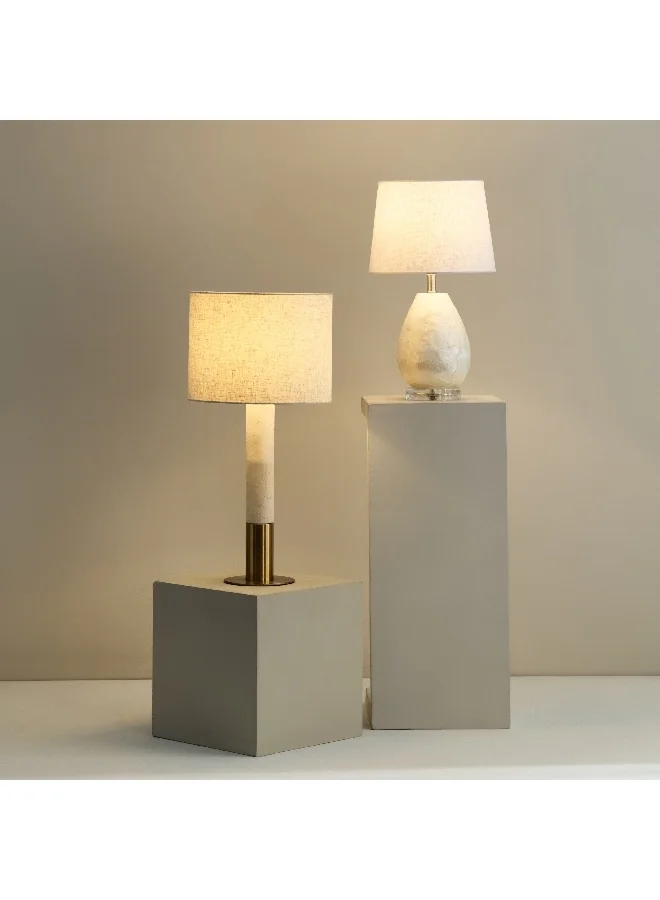 هوم بوكس Rollins Travertine Table Lamp 30 x 61 x 30 cm