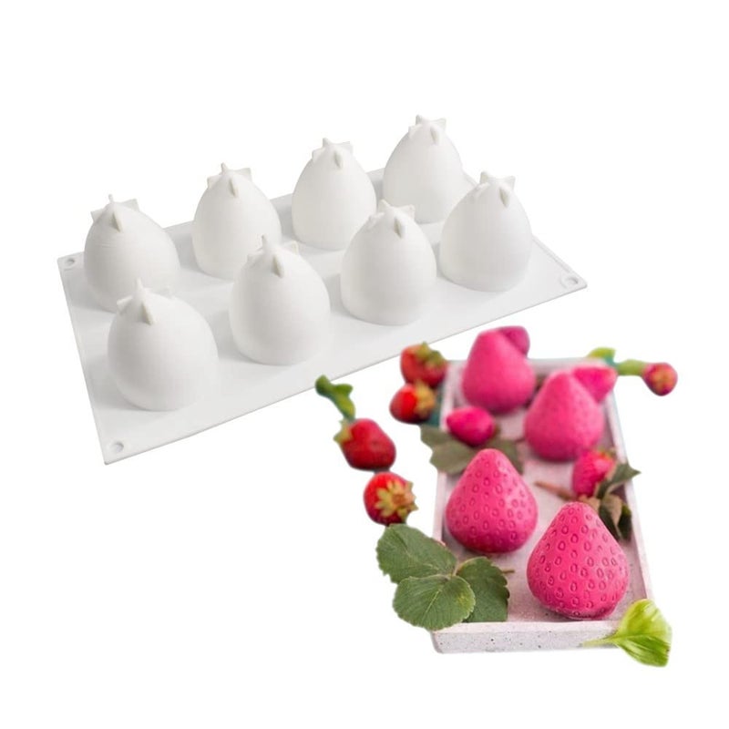 mostsom Silicone Mold Baking Pan Non-Stick Baking Pastry Chocolate Cake Dessert DIY Decoration Tools (Strawberry N_11.8x6.8x0.26 inch) - Image 1