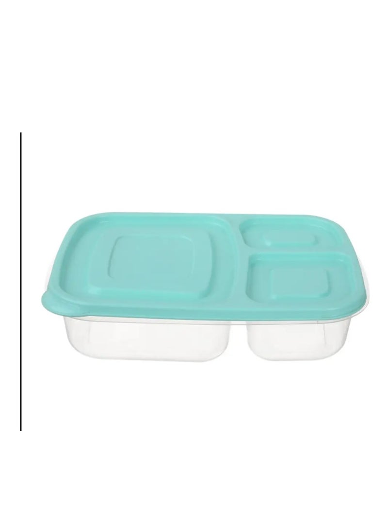 Generic - High-quality plastic rectangular lunch box - 2.2 liters - Code 1385 - transparent with a different color lid. - Image 1