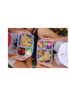 Generic High-quality plastic rectangular lunch box - 2.2 liters - Code 1385 - transparent with a different color lid.  - Image 5