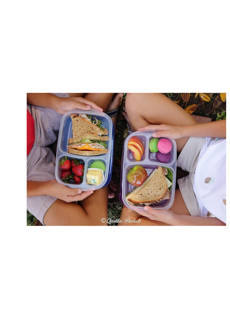 Generic - High-quality plastic rectangular lunch box - 2.2 liters - Code 1385 - transparent with a different color lid. - Image 1