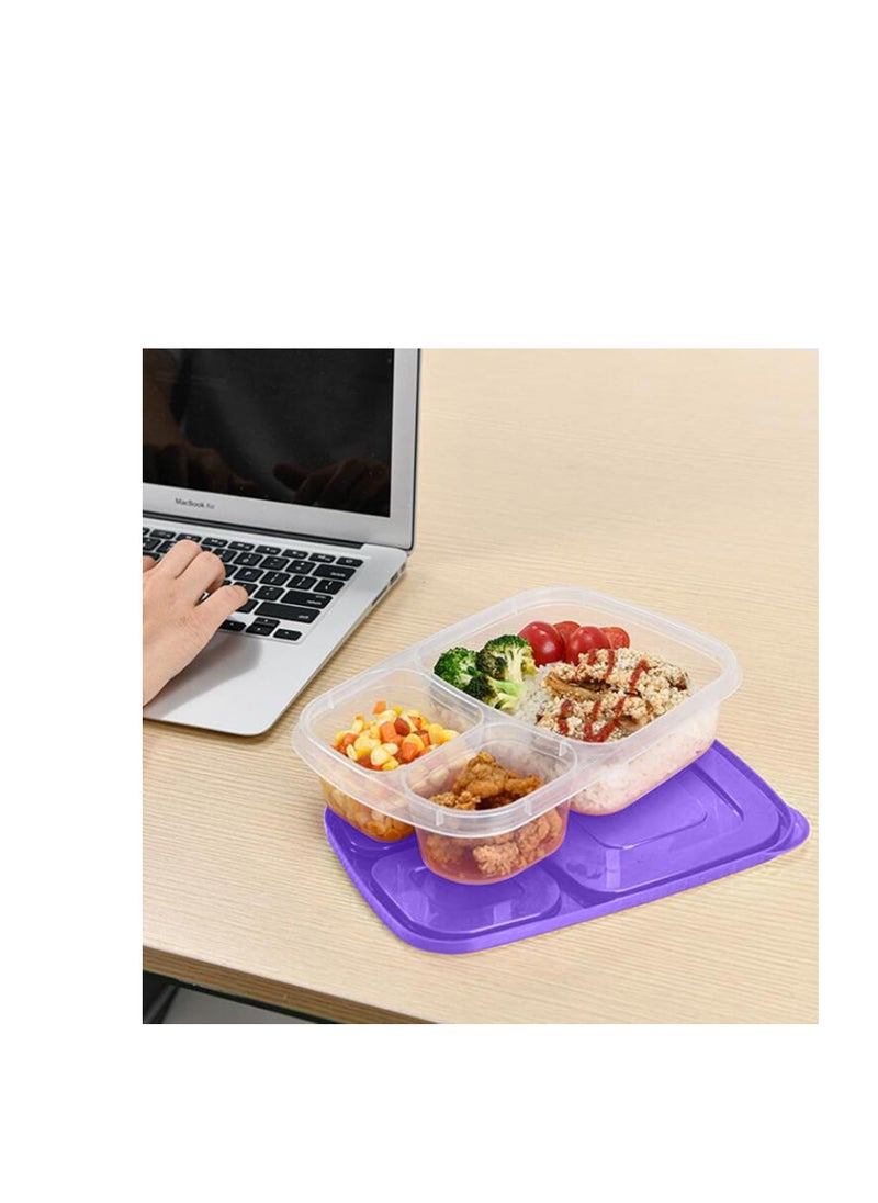 Generic - High-quality plastic rectangular lunch box - 2.2 liters - Code 1385 - transparent with a different color lid. - Image 1