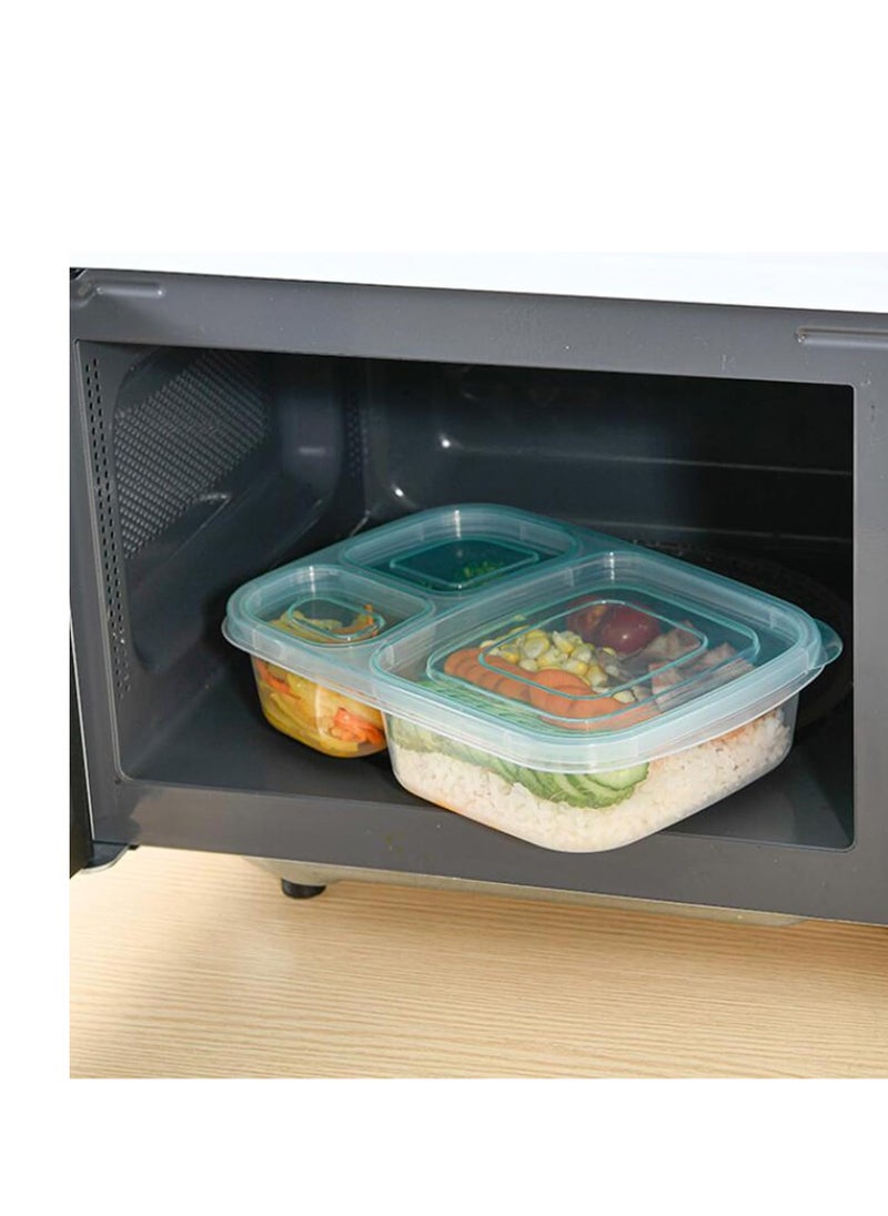 Generic - High-quality plastic rectangular lunch box - 2.2 liters - Code 1385 - transparent with a different color lid. - Image 1