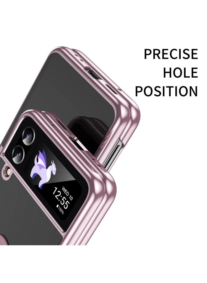 erorex Case For Samsung Galaxy Z Flip4 5G Electroplating Transparent Phone Case with Ring - Image 5