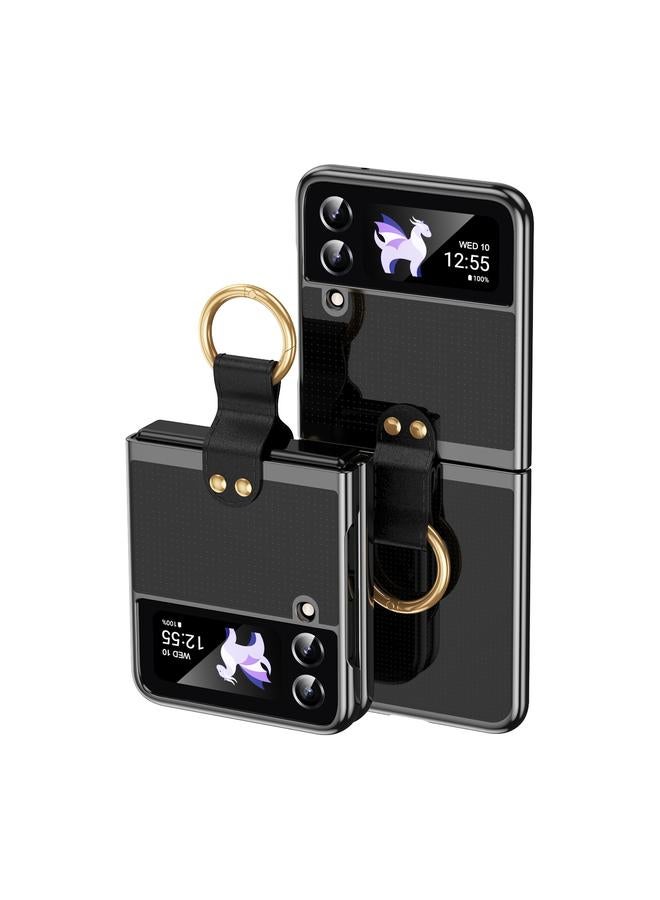 erorex Case For Samsung Galaxy Z Flip4 5G Electroplating Transparent Phone Case with Ring - Image 1