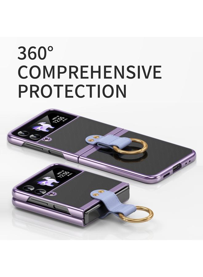 erorex Case For Samsung Galaxy Z Flip4 5G Electroplating Transparent Phone Case with Ring - Image 4