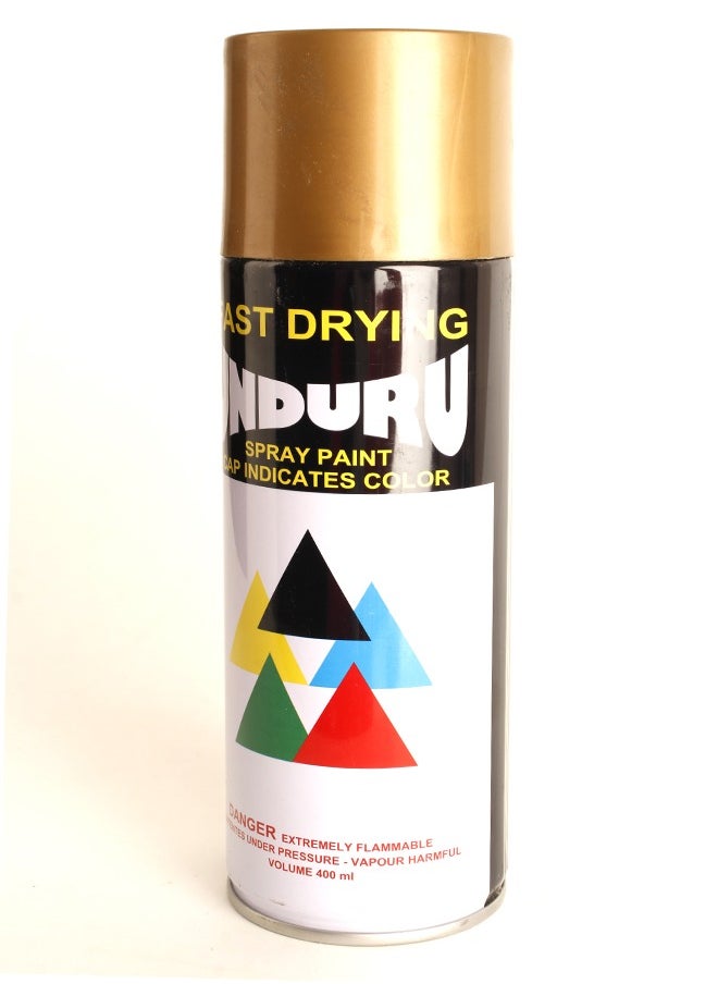Unduru Glossy Spray Paint - Multipurpose - 400ml- Gold Color.