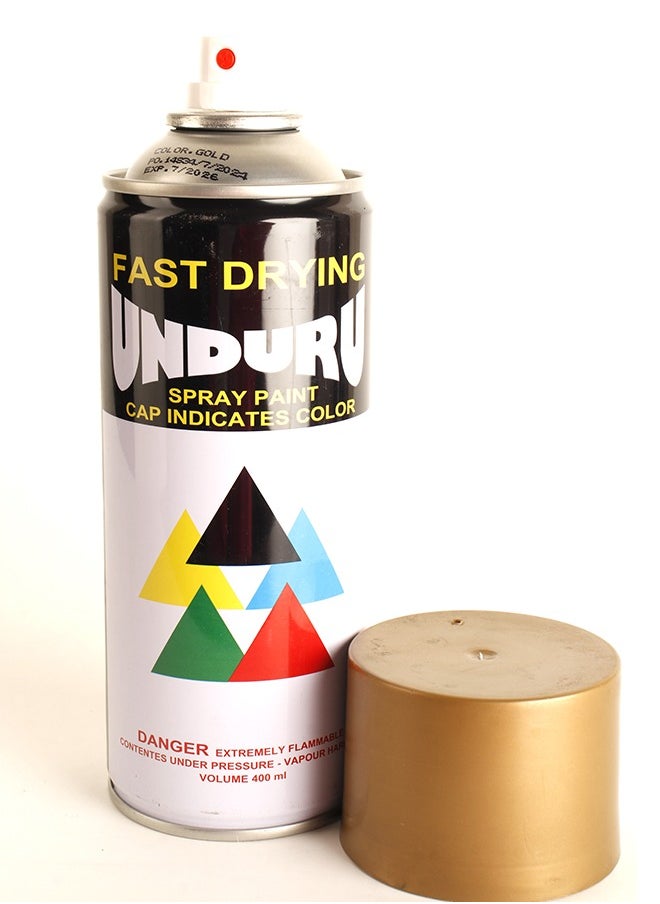 Unduru Glossy Spray Paint - Multipurpose - 400ml- Gold Color.
