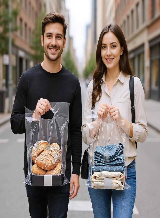 KEEPARTY 60 Clear Plastic Bags With Handles 12"x15" Perfect for Retail and Merchandise Clear Gift Bags for Boutiques and Small Businesses Gift and Trade Show Thank You Bags - Image 4