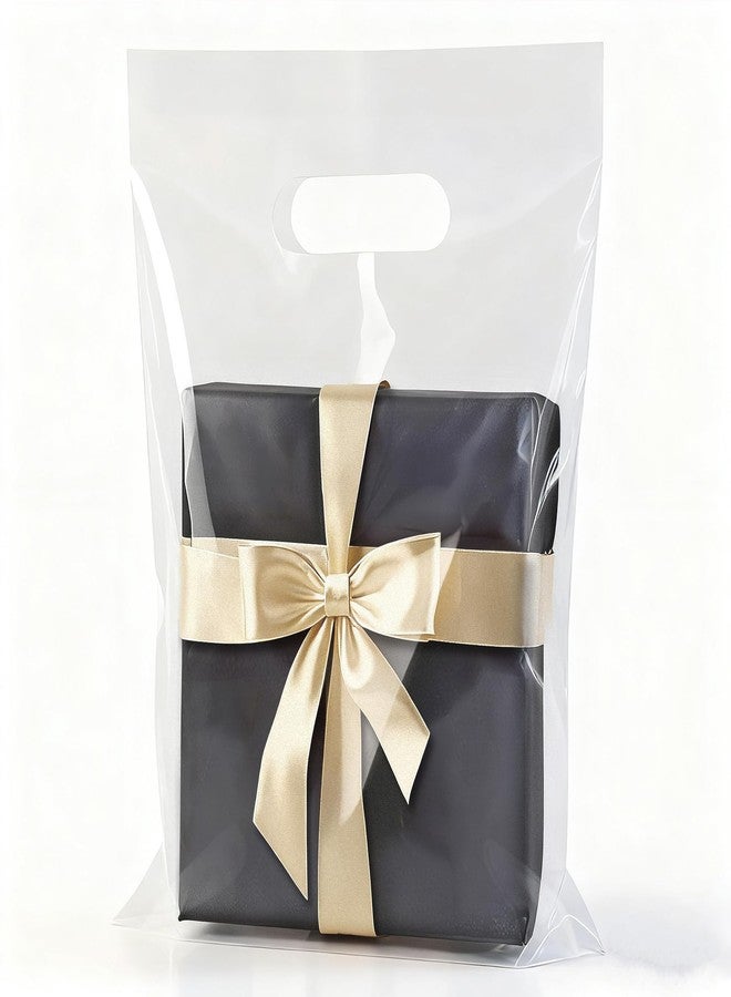 KEEPARTY 60 Clear Plastic Bags With Handles 12"x15" Perfect for Retail and Merchandise Clear Gift Bags for Boutiques and Small Businesses Gift and Trade Show Thank You Bags - Image 1