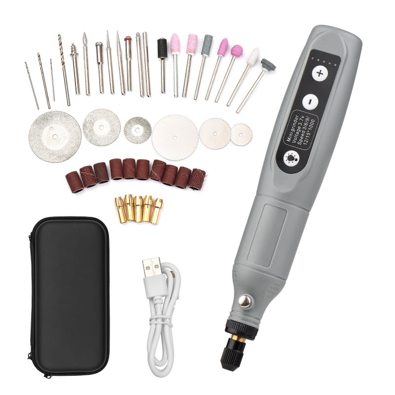 Portable Rotary Tool Set Mini Cordless Grinder Handheld Rechargeable Electric Drill USB Charging 5-Speed with Multiple Attachments LED Light for Cutting Sanding Engraving Polishing & DIY - Image 1