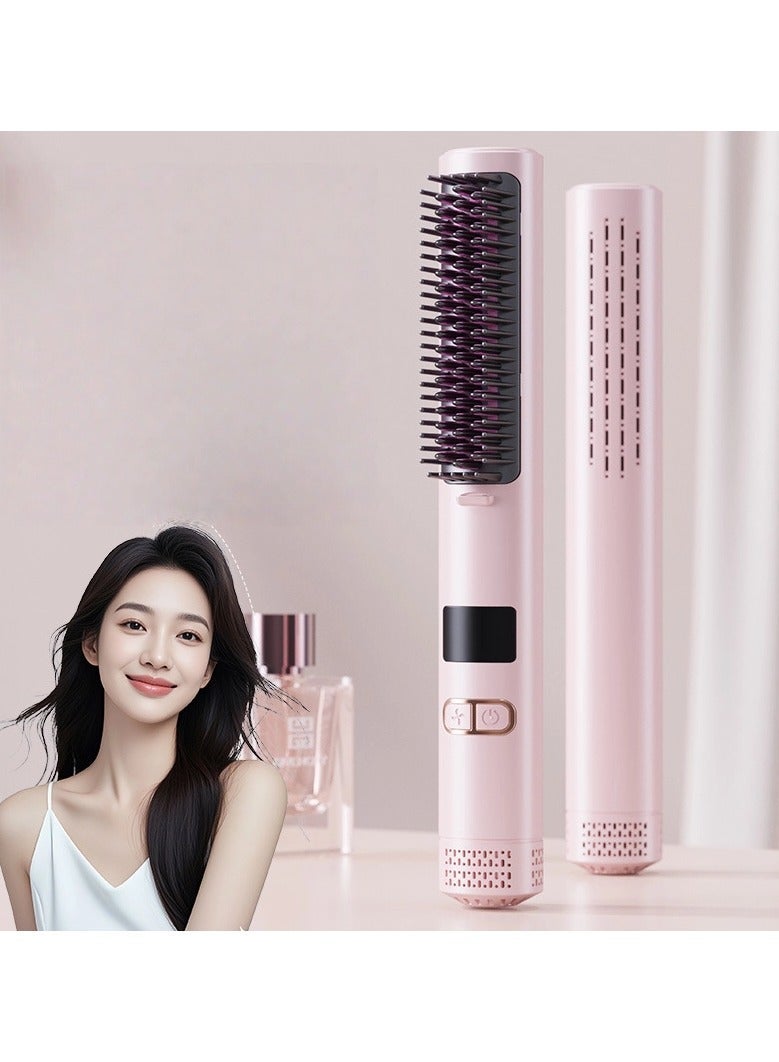 general Hot and cold wind straightening comb curling two-in-one electric curling iron and straightener home use fluffy comb with UK plug - Image 1