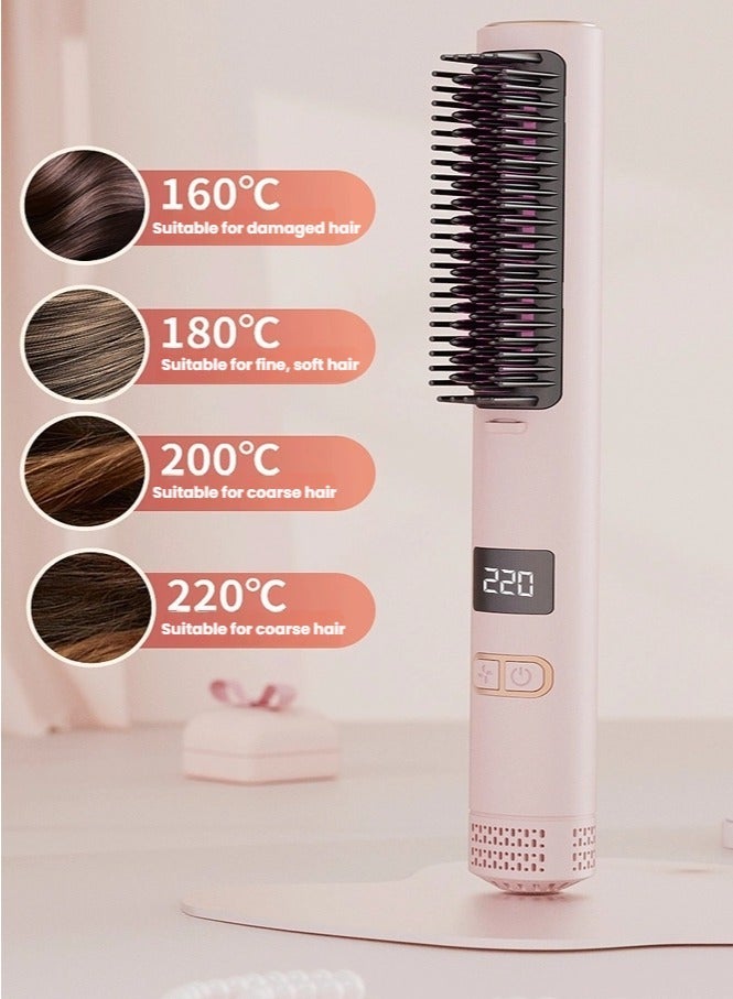 general Hot and cold wind straightening comb curling two-in-one electric curling iron and straightener home use fluffy comb with UK plug - Image 4