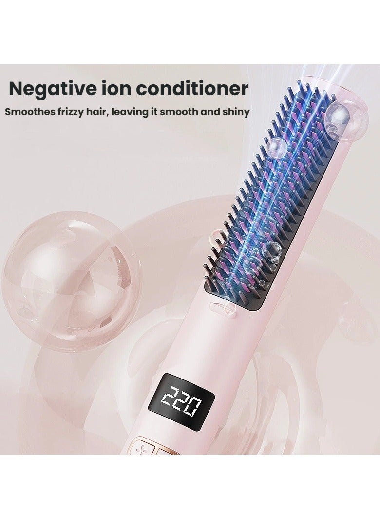 general Hot and cold wind straightening comb curling two-in-one electric curling iron and straightener home use fluffy comb with UK plug - Image 3