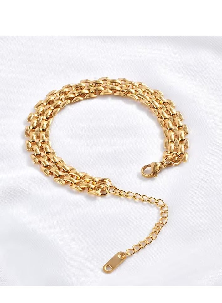 18k gold stainless steel fashion two layers bracelet - Image 2