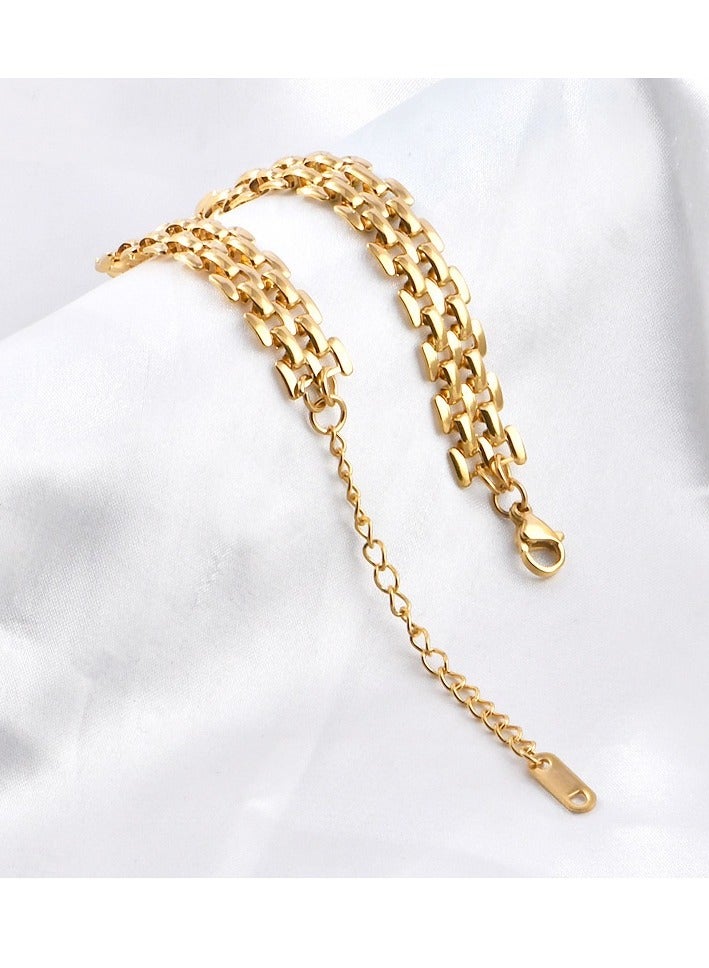 18k gold stainless steel fashion two layers bracelet - Image 3
