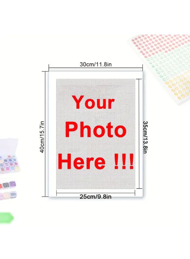 طقم مخصص للرسم بالألماس 5D DIY، صورة شخصية، مقاس 17.72 × 23.62 بوصة، أحجار الراينستون المستديرة - Image 4