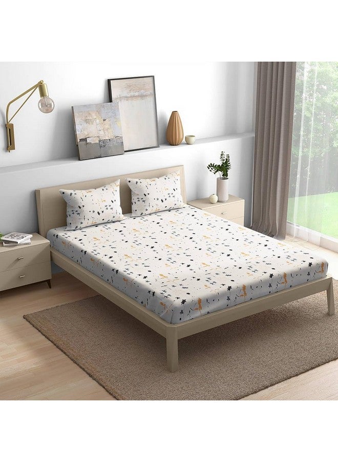 Wakefit Wakefit Cotton Fitted Bedsheet | 160 TC Elastic Fitted Sheet, King Bed Bedsheet with 2 Pillow Covers | Flora - 78x72 inches  - Image 3