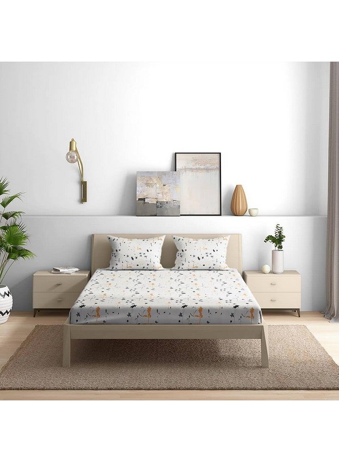 Wakefit Wakefit Cotton Fitted Bedsheet | 160 TC Elastic Fitted Sheet, King Bed Bedsheet with 2 Pillow Covers | Flora - 78x72 inches  - Image 4