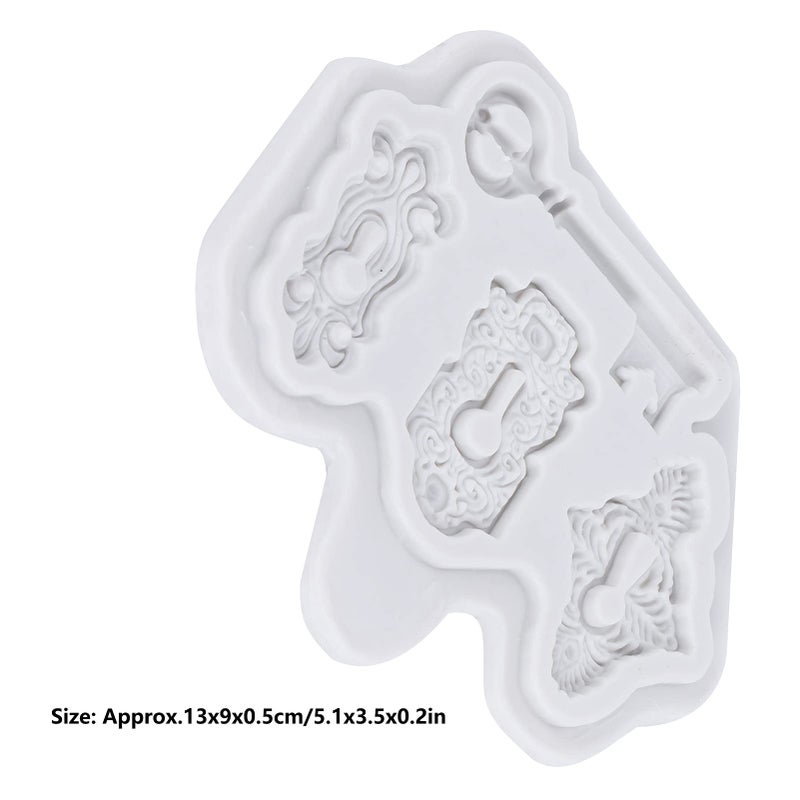 Fdit Vintage Key Cake Fondant Mold - Keyhole Silicone Mold for Cake Decoration, Sugarcraft, Cupcake Topper, Chocolate, Pastry, Polymer Clay, Epoxy Resin(1#) - Image 2