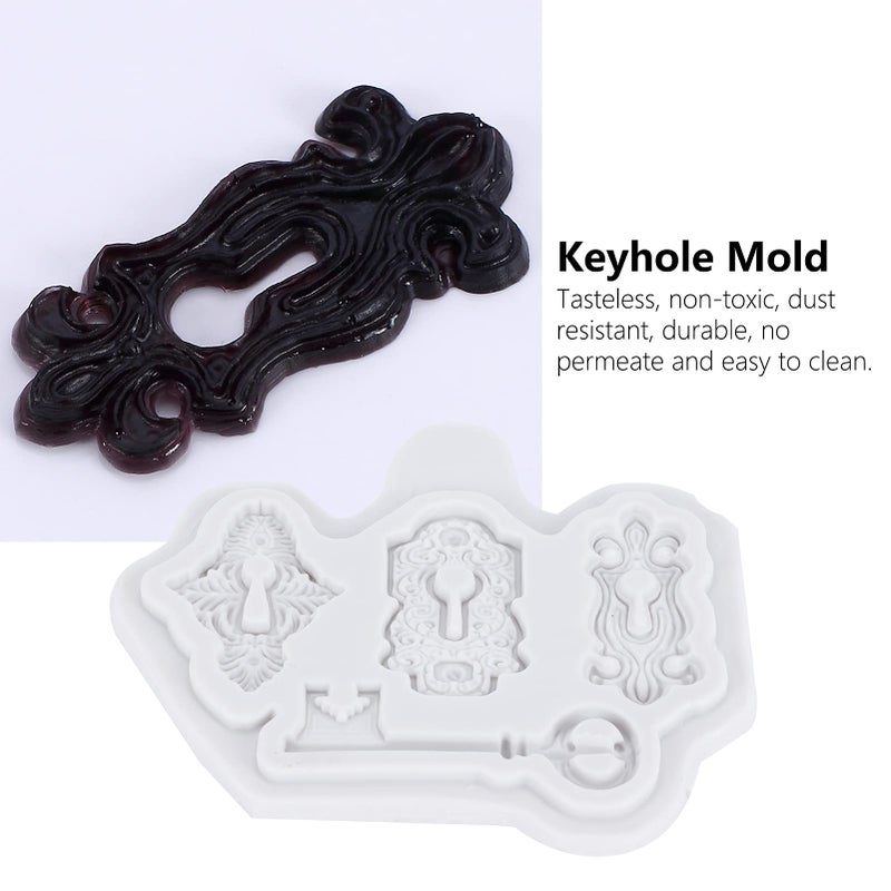 Fdit Vintage Key Cake Fondant Mold - Keyhole Silicone Mold for Cake Decoration, Sugarcraft, Cupcake Topper, Chocolate, Pastry, Polymer Clay, Epoxy Resin(1#) - Image 3