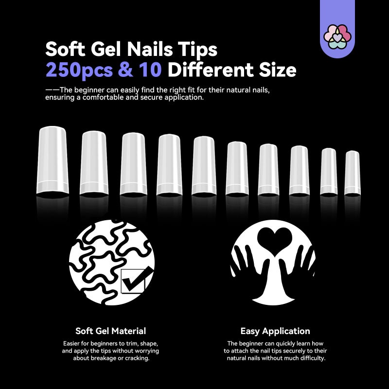 SAVILAND Acrylic Nail Tips with Acrylic Nail Brush: Strong Nail Glue and 10 Sizes Half Cover French Nails Tips Manicure Brush Size 8/10/14 with Box Art At Home DIY - Image 5