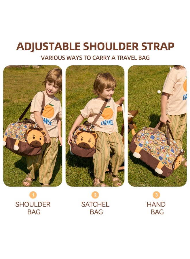 Nohoo حقيبة دفل للأطفال من نوهوا 3D بشكل أسد لطيف - بني، 18" - Image 4