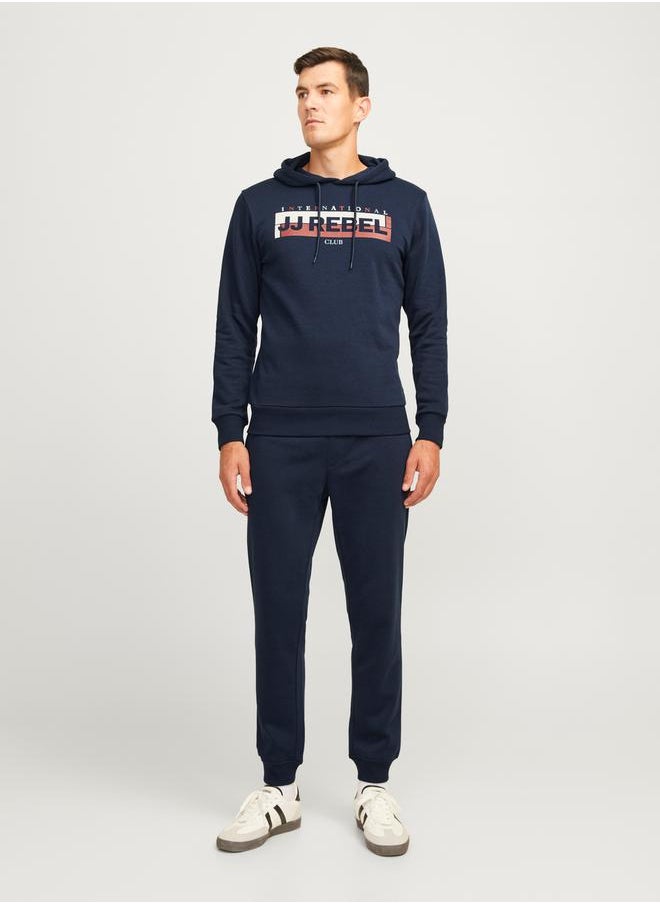 JJ Rebel by Jack and Jones Logo Print Regular Fit Hoodie  - Image 4