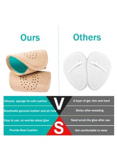 KASTWAVE 3 Pairs Metatarsal Pads - Ball of Foot Cushion Inserts High Heel Inserts Forefoot Pads Provide Soft Cushioning Anti-Sliding Shoe Insoles for All Kind of Shoes, Beige  - Image 2