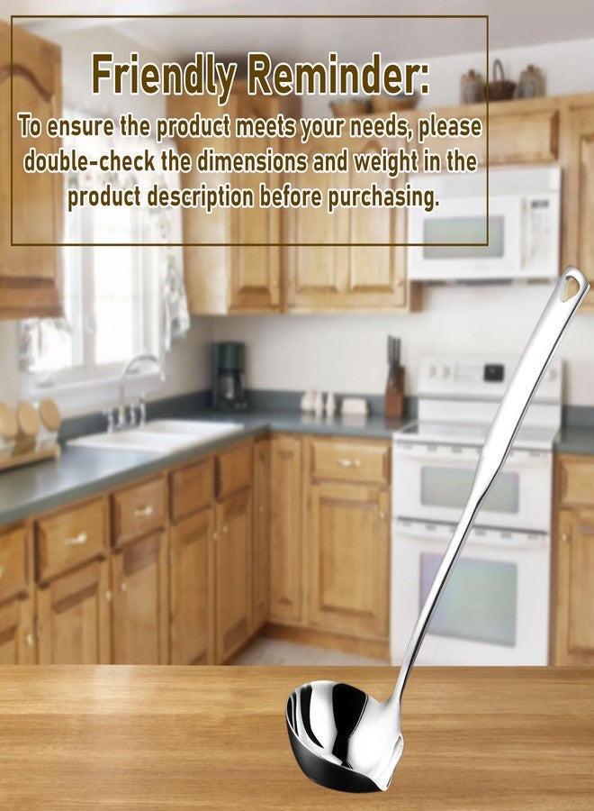 Txhlyx Soup Ladle,SUS 304 Stainless Steel Heavy Duty Ladle with Pour Spout,Kitchen Cooking Serving for Soups,Gravy,Canning,Stews,Heavy,Dishwasher safe 11.8 inch (1Pack) - Image 2