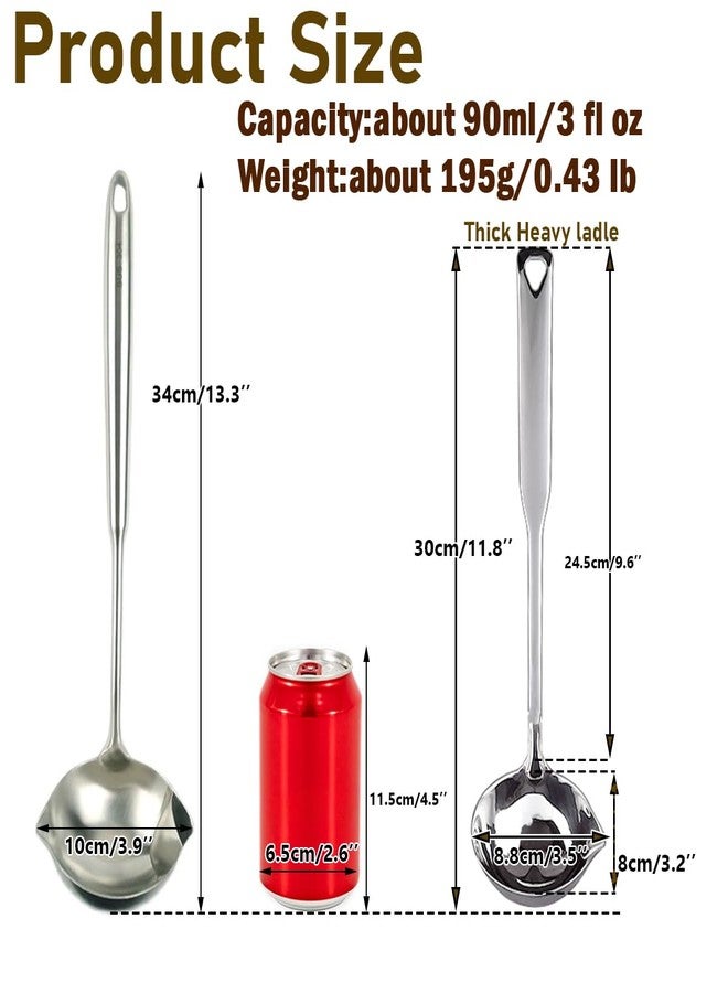 Txhlyx Soup Ladle,SUS 304 Stainless Steel Heavy Duty Ladle with Pour Spout,Kitchen Cooking Serving for Soups,Gravy,Canning,Stews,Heavy,Dishwasher safe 11.8 inch (1Pack) - Image 3