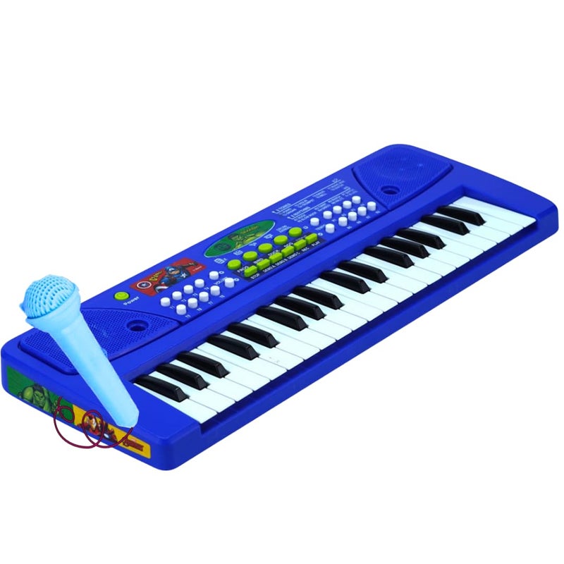 Storio Musical Sound Toys 37 Key Piano Keyboard - Avengers with Recording and Mic and Adapter for Power | 8 Rhythms 8 Tones 6 Demos Portable Electronic Keyboard Toy for 3 to 5 Years Boys Girls- Blue - Image 5