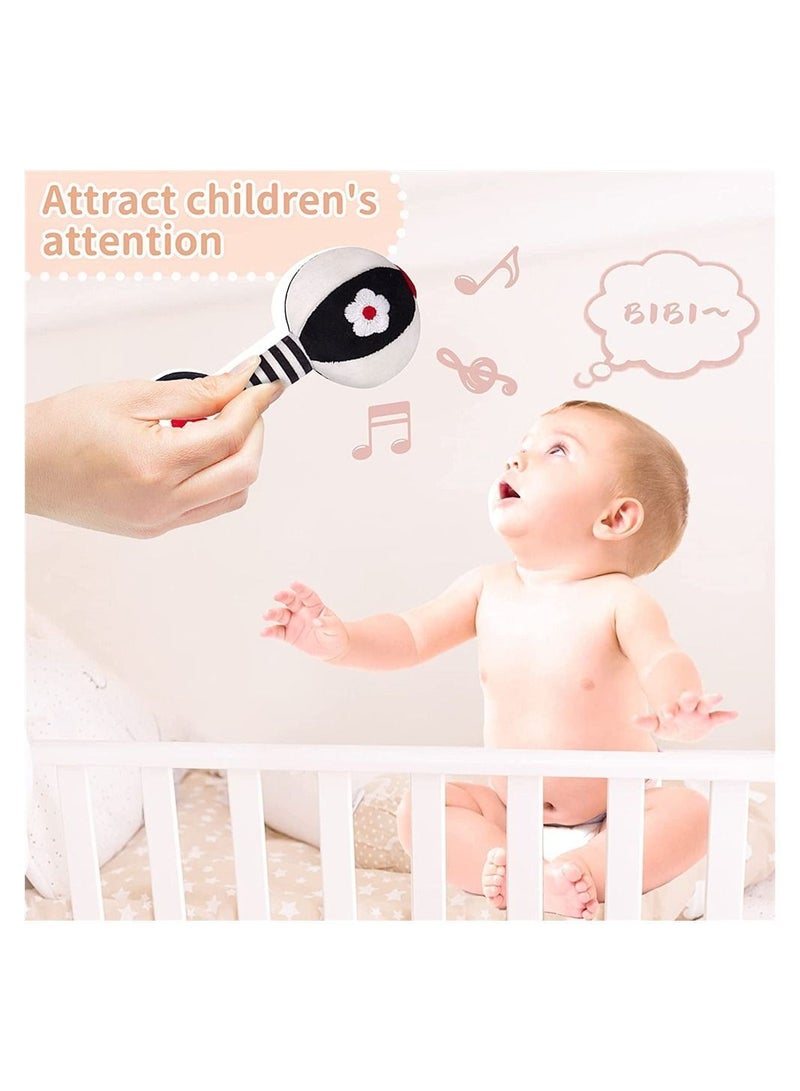 NIBEMINENT 2PCS Baby Dumbbell Toy, Rattles Toys for Toddler, Rattle Shaker Set, Teething Babies 0-12 Months, Soft Plush Newborns, Newborn Birthday Gift  - Image 5